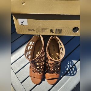 Michael kors size 10 booties , cogniac brown